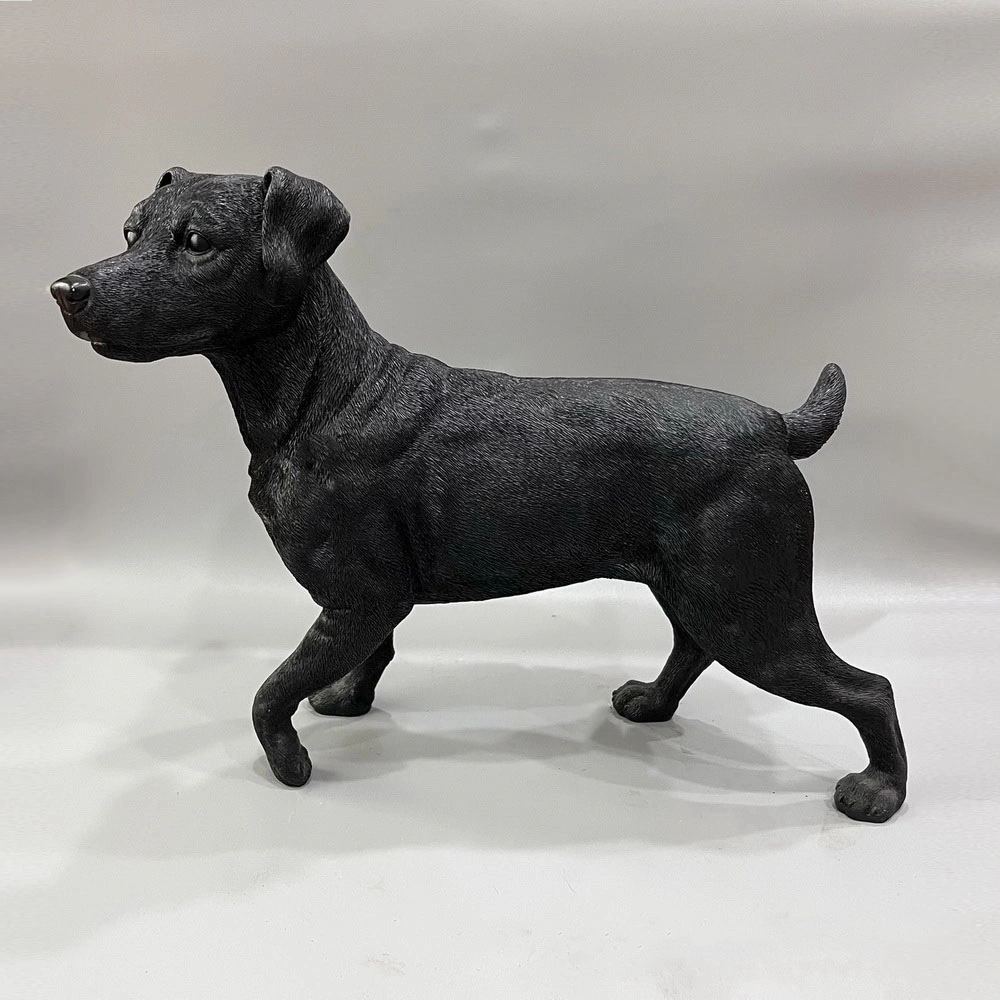 Animal Figurines Home Decoration Black Running Dog Sculpture Statue