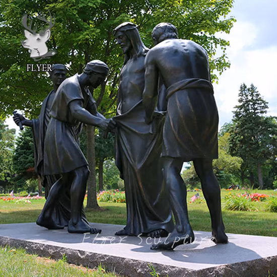 金属製の庭園芸術、宗教上の人物の彫像、青銅鋳物、聖キリスト教家族の彫刻