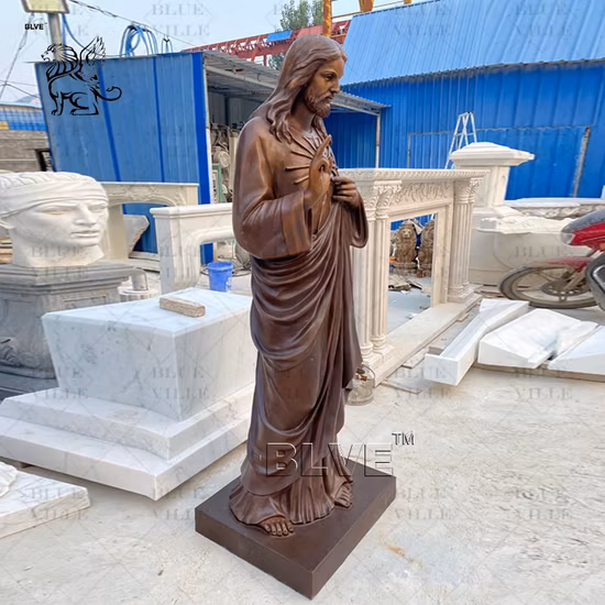 カスタムメイドの等身大イエス像、宗教的キリスト、青銅色のカトリック教会で販売中