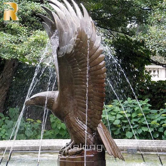 カスタムホームパーク真鍮動物彫刻アンティークブロンズイーグル像庭の装飾卸売業者
